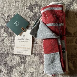 Hearth & Hand Plaid Holiday Kitchen Towel Red and Green